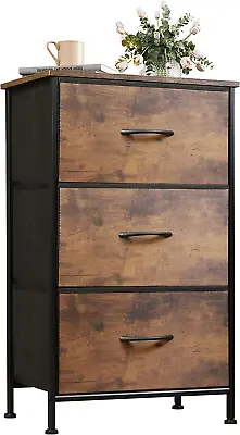 Dresser With 3 Drawers Fabric Nightstand Organizer Unit Storage Dresser • £50.34