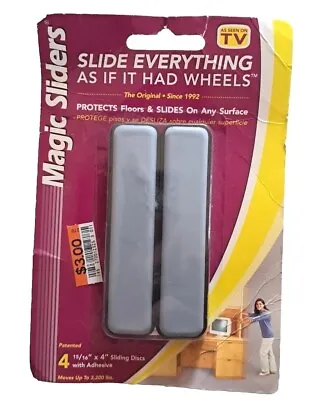  Magic Sliders Adhesive Floor Slides 15/16  X 4  Rectangle 4-Pack!  04124  NEW • $6.99