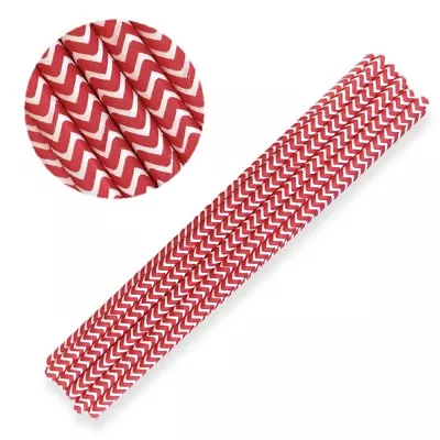 Red And White Chevron Print Cake Pop Straws | Bakell® • $5.89