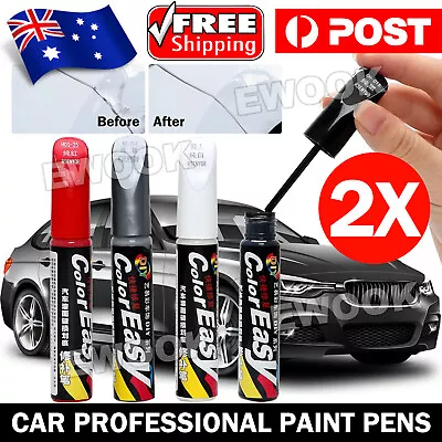 2X Car Color Fix Pen Auto Paint Repair Brush Touch Up Pen Clear Scratch Remover • $9.85