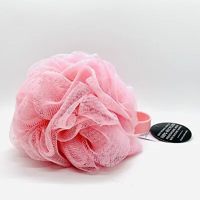 Bath & Body Works Pink Mesh Shower Sponge Loofah Pouf Soft Silicone Handle Strap • $5.95