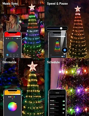 314 LED Lights Show Christmas Tree Cone Outdoor Xmas Home Yard Decor Multicloor • $79.99