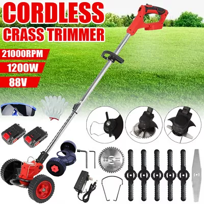 Cordless Grass Trimmer Lawn Grass Brush Cutter Blade Whipper Snipper Garden Tool • $62.65