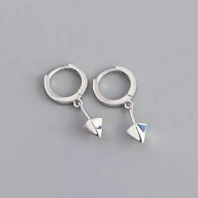 925 Sterling Silver Spikes Nail Huggie Hoop Dangle Drop Earrings F1291 • $18.99