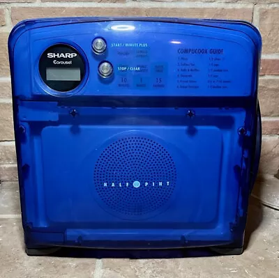 SHARP HALF PINT Compact BLUE Microwave Oven Cube Carousel R-120DB SCREEN ERROR • $145