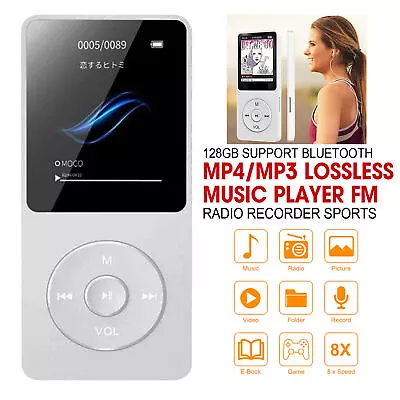128GB Support Bluetooth MP4/MP3 Lossless Music Player FM Radio Recorder Sport QQ • $12.63