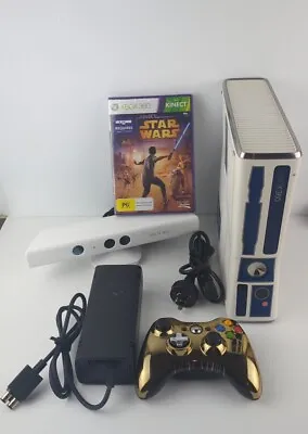 Microsoft Xbox 360 S Star Wars R2D2 320GB Limited Edition Console Kinect+ Tested • $323.79