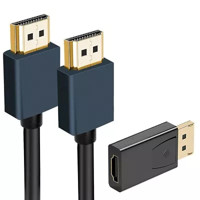 6f/2m HDMI To HDMI Cable & DisplayPort To HDMI Adapter Converter For Macbook Pro • $28.96