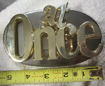 1 Brass Metal  At Once  Office Desk Memo Spring Clip Holder Paper Weight VTG • $6.64