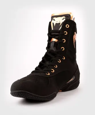 Venum Elite Boxing Shoes - Black/Bronze • $125.75