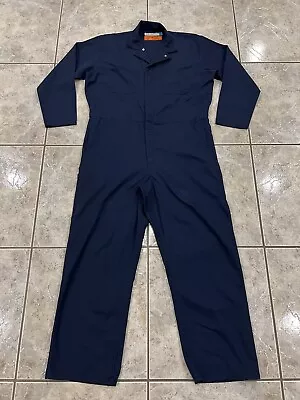 Mens 46 RED KAP Navy Unlined Twill Canvas Mechanic Coveralls Blue CV10NV4 • $16.99