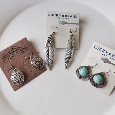 $11.99 • Buy New 3Pairs Lucky Brand Drop Earrings Gift Vintage Women Party Holiday Jewelry