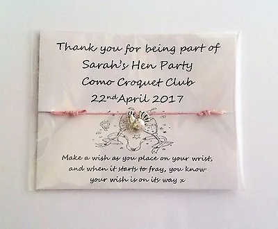 £1.99 • Buy Personalised Hen Night/Party Friendship/Wish Bracelets Party Favours