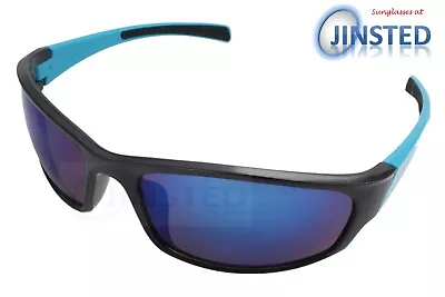 Blue Mirrored Running Cycling Sunglasses Tinted Wrap Around Sports Frame AS026 • £6.99
