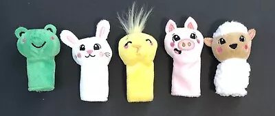 Set Of 5 WalMart Finger Puppets Mixed Animals Including Frog Bunny Duck Pig Lamb • $6.99