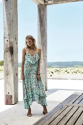$80 • Buy Spell And The Gypsy Sayulita Midi Frill Dress In Birthstone Size S
