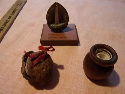 3 Vintage Bunker Hill Souvenirs - Walnut Shells W/pictures Boston • $18