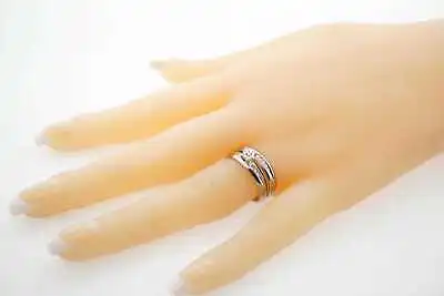 Estate Sale 10K White Gold Diamond Wedding Ring Set Vintage Style - Size 7 • $250
