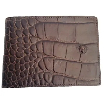 Vintage 1990's Gianni Versace Mens Brown Crocodile Wallet EUC • $367.46