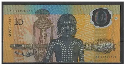 Australia 1988 Aboriginal $10 Polymer Banknote R310b Reissue UNC #5-74 • $30
