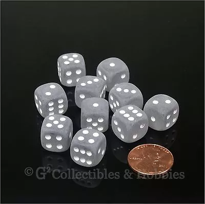 NEW 10 Frosted Smoke 12mm D6 Set Six Sided RPG MTG Game Dice WARHAMMER • $5.99