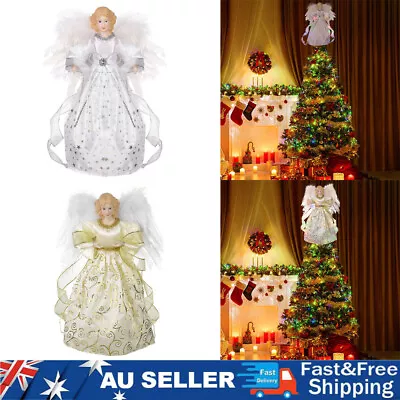 32cm Christmas Tree Topper Angel Fairy Festive Xmas Tree Top Ornament Decoration • $24.69