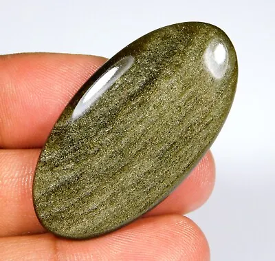 100% Natural Silver Obsidian Cabochon Hand-polished Loose Gemstone 37.ct Uz=289 • $11.42