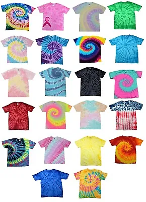 Particolored Tie Dye T-Shirts Colortone Kids & Adult 100% Pre-Shrunk Cotton  • $7.60