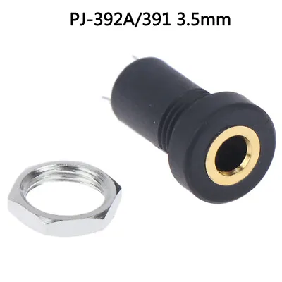 3.5MM Audio Jack Socket 3 Pole Black Stereo Solder Panel Mount Gold With Nut  Sb • £4.18