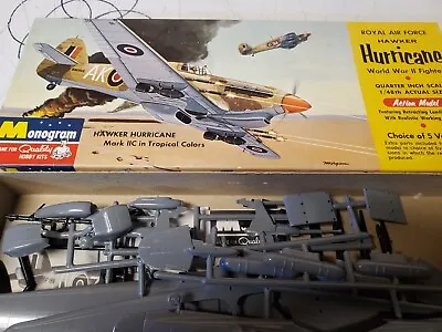 1964 Monogram Hawker Hurricane Fighter Kit 1/48 Complete! • $32.71