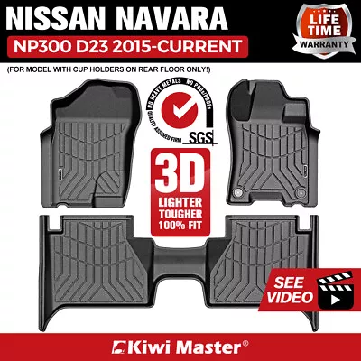 Kiwi Master 3D TPE Car Floor Mats Liner Fit Nissan Navara NP300 D23 2015-Current • $119.95