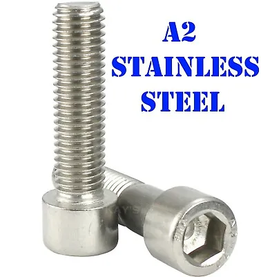 £3.95 • Buy M3 M4 M5 M6 Allen Cap Screws A2 Stainless Steel Hexagon Key Socket Bolts Din 912