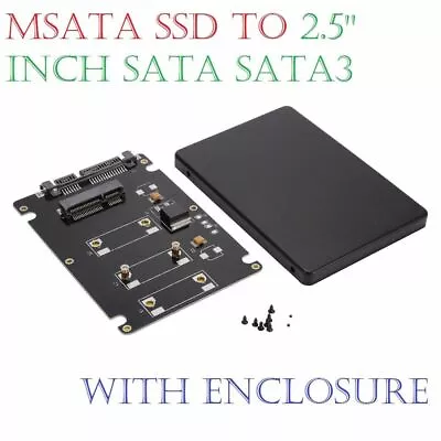 Mini PCI-E MSATA SSD To 2.5  SATA Hard Disk Enclosure Case Converter Adapter • £4.98