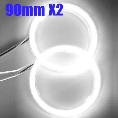 2Pcs 90mm (3.15 ) LED Halo Rings Angel Eyes HID Super White Headlight Fog Light • $14.50