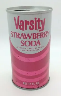 Vintage Varsity Strawberry Soda Can Pull Tab Steel Can • $4.75