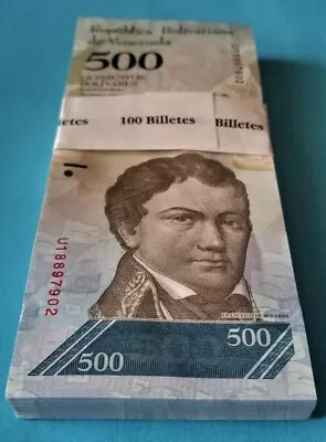 VENEZUELA HALF BUNDLE (50 UNC NOTES) X 500 BOLIVARES SOBERANO 2017 (P-94) 50 PCS • $11.11