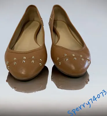Michael Kors Brown Leather Slip On Ballet Flats Size EUR 38M Az-18071 • $21.44
