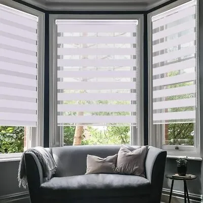 LUCKUP Horizontal Window Shade Blind Zebra Dual Roller Blinds Day And Night • $29.99