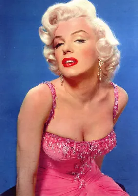 A Marilyn Monroe Posing Pink Dress Red Lips 8x10 Photo Print • $4