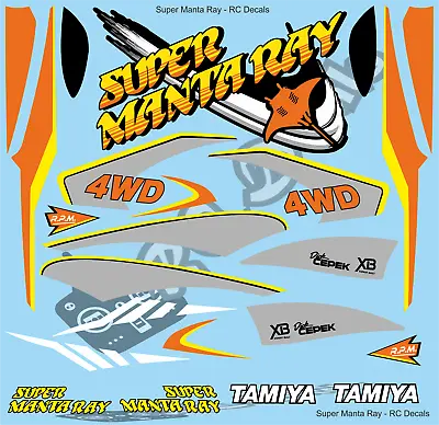 Vintage Super Manta Ray Decals / Stickers Choice Of Colour -Tamiya • £16.50