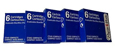 30 Paper Mate Fountain Pen Ink Cartridges 5 Packs Of 6 Blue Ink Fountain Pens • £2.99