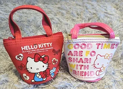 Hello Kitty Mini Coin Bag Cute Pink Gift Girl Hang Bucket Limited Rare Gift New • $9.89