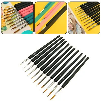 Fine Point Hook Line Brush Set For Precise Detail Painting And Acrylic Artwork • £2.51