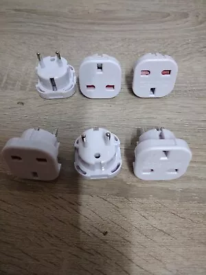 £6.95 • Buy 6 X UK To EU European 2 Pin Travel Adaptor Plug Converter Europe