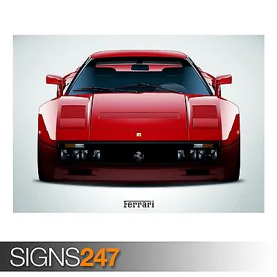 FERRARI 288 GTO RED (AA970) CLASSIC CAR POSTER - Poster Print Art A0 A1 A2 A3 • £3.95