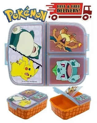 £13.99 • Buy Pokemon  Kids Character 3 Compartment Sandwich Lunch Box Licenced Item