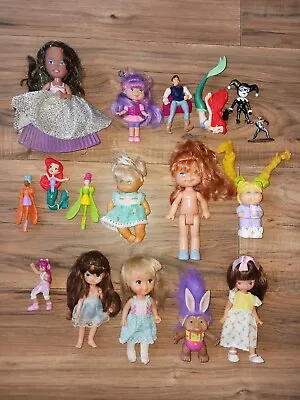 Vintage Mixed Girls Toys Lot - Doll Figures Tonka Cupcake Troll Ariel Fairies • $27.95