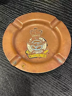 RARE VINTAGE RHODESIAN Royal Air Force Vintage Brass Ashtray Holder RAF Military • £65