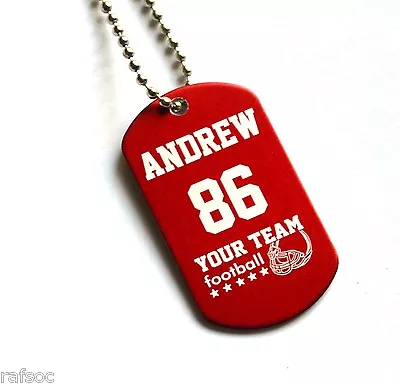 Football Dog Tag Custom Engraved Any Sport Award Trophy Spirit Team School • $6.55