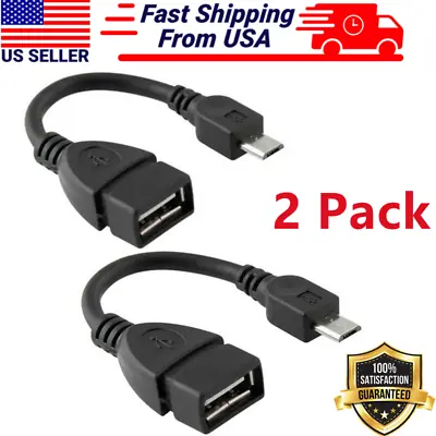 $2.49 • Buy 2 Pcs Micro USB B Male To USB A Female OTG Adapter Converter Cable For Android